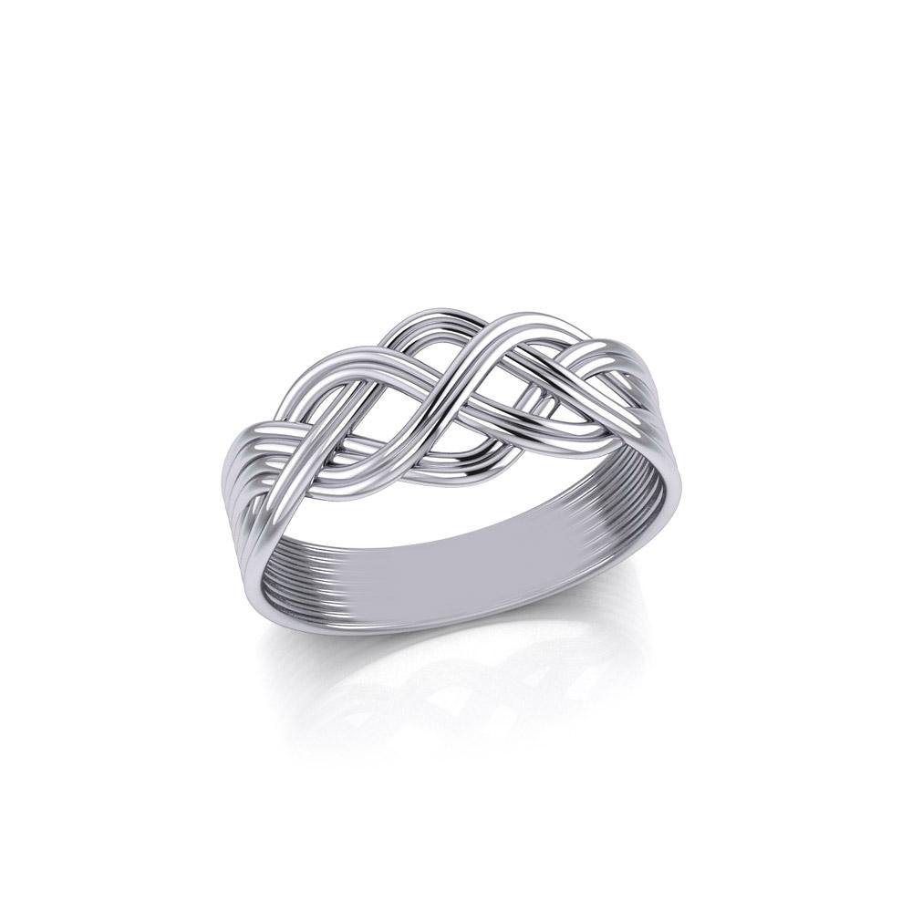 Banded Celtic Knotwork Sterling Silver Ring SM226