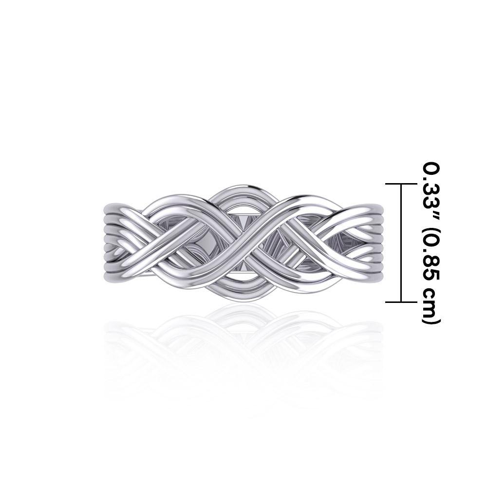Banded Celtic Knotwork Sterling Silver Ring SM226