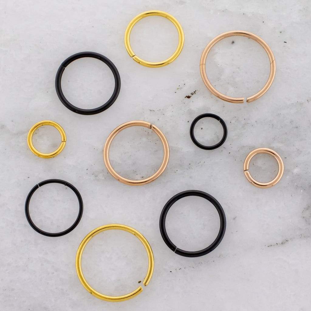20G - 16G Steel PVD Coated Seamless Rings | Body Jewelry | Wiccan Center