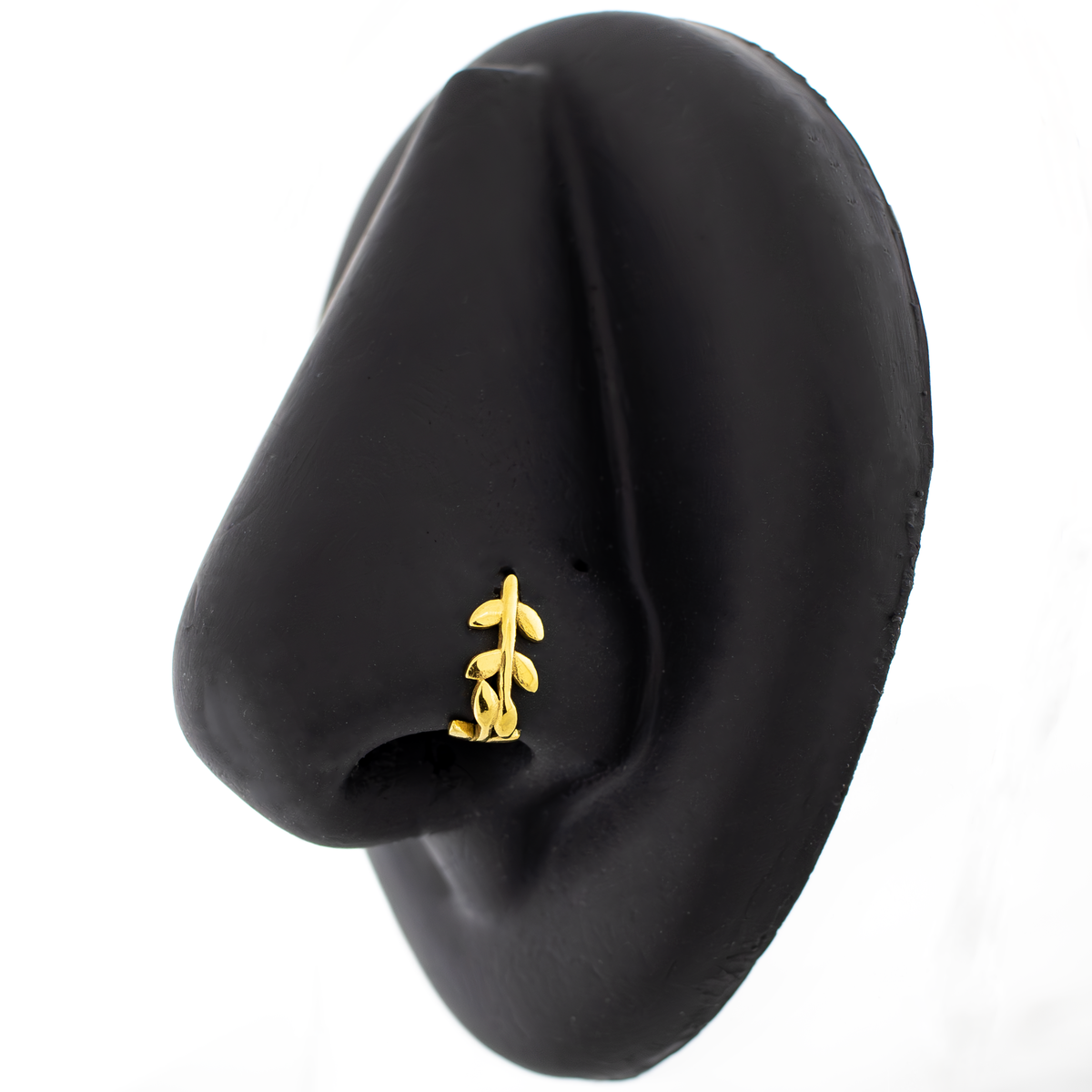 18G Nose Curve Double Leaf | Body Jewelry | Wiccan Center