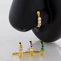 18G Triple Gem Gold PVD Nose Curve | Body Jewelry | Wiccan Center