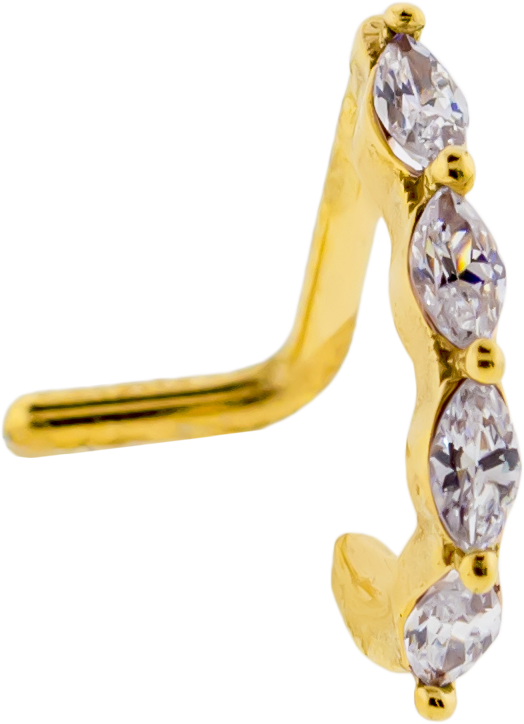 18G Marquise Gem Nose Curve | Body Jewelry | Wiccan Center