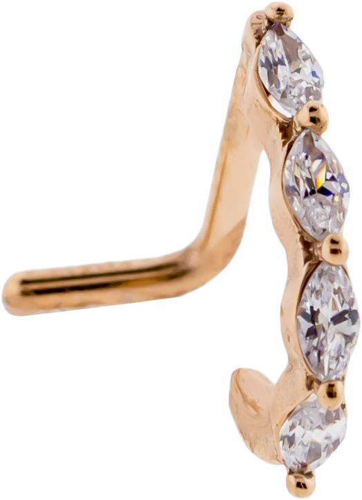 18G Marquise Gem Nose Curve | Body Jewelry | Wiccan Center