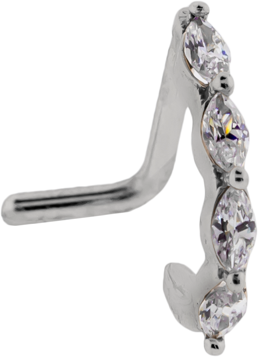 18G Marquise Gem Nose Curve | Body Jewelry | Wiccan Center