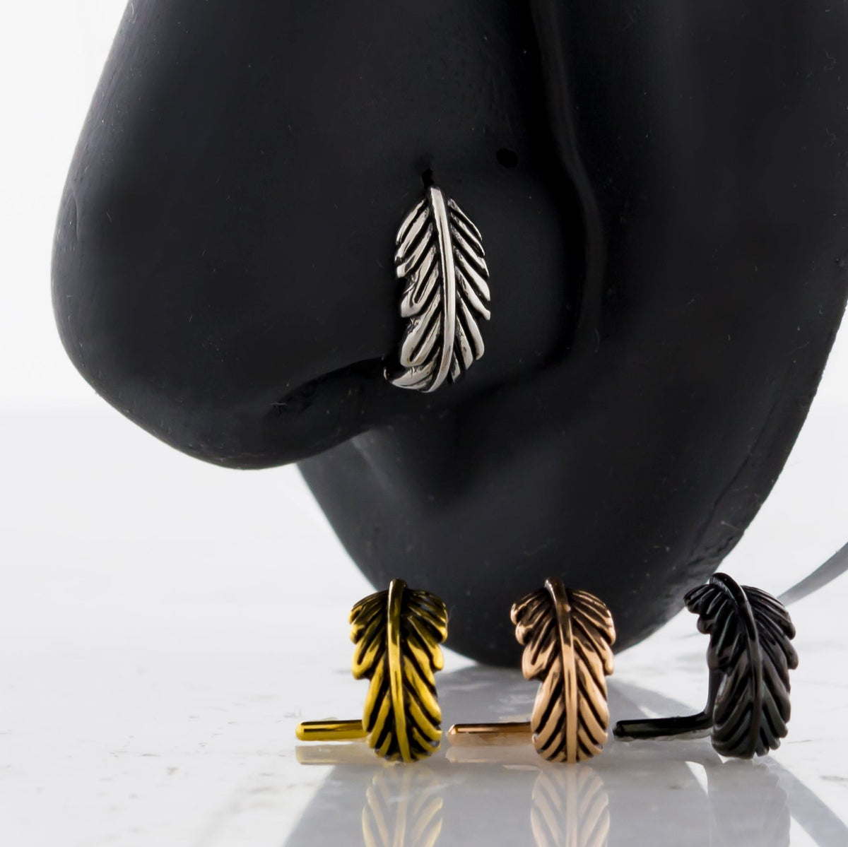 18G Feather Nose Curve | Body Jewelry | Wiccan Center