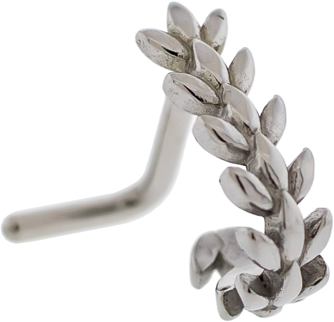 18G Floral Leaf Nose Curve | Body Jewelry | Wiccan Center
