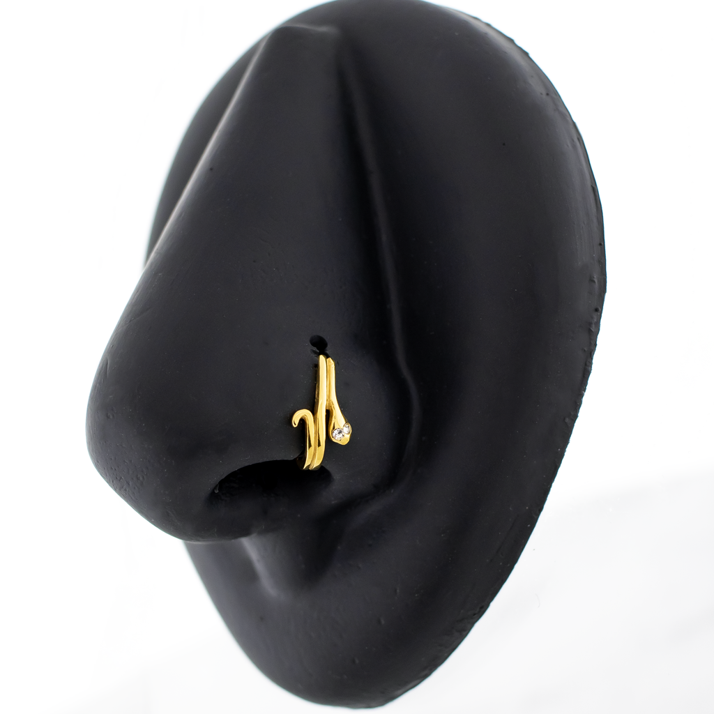 18G Snake With Gem Nose Curve | Body Jewelry | Wiccan Center