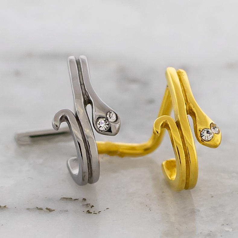 18G Snake With Gem Nose Curve | Body Jewelry | Wiccan Center