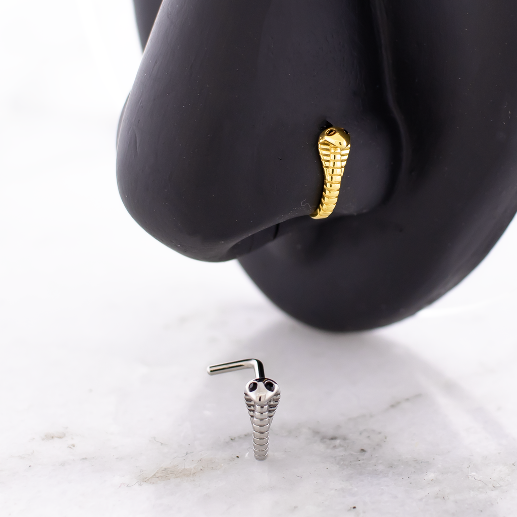 18G Cobra With Gem Nose Curve | Body Jewelry | Wiccan Center