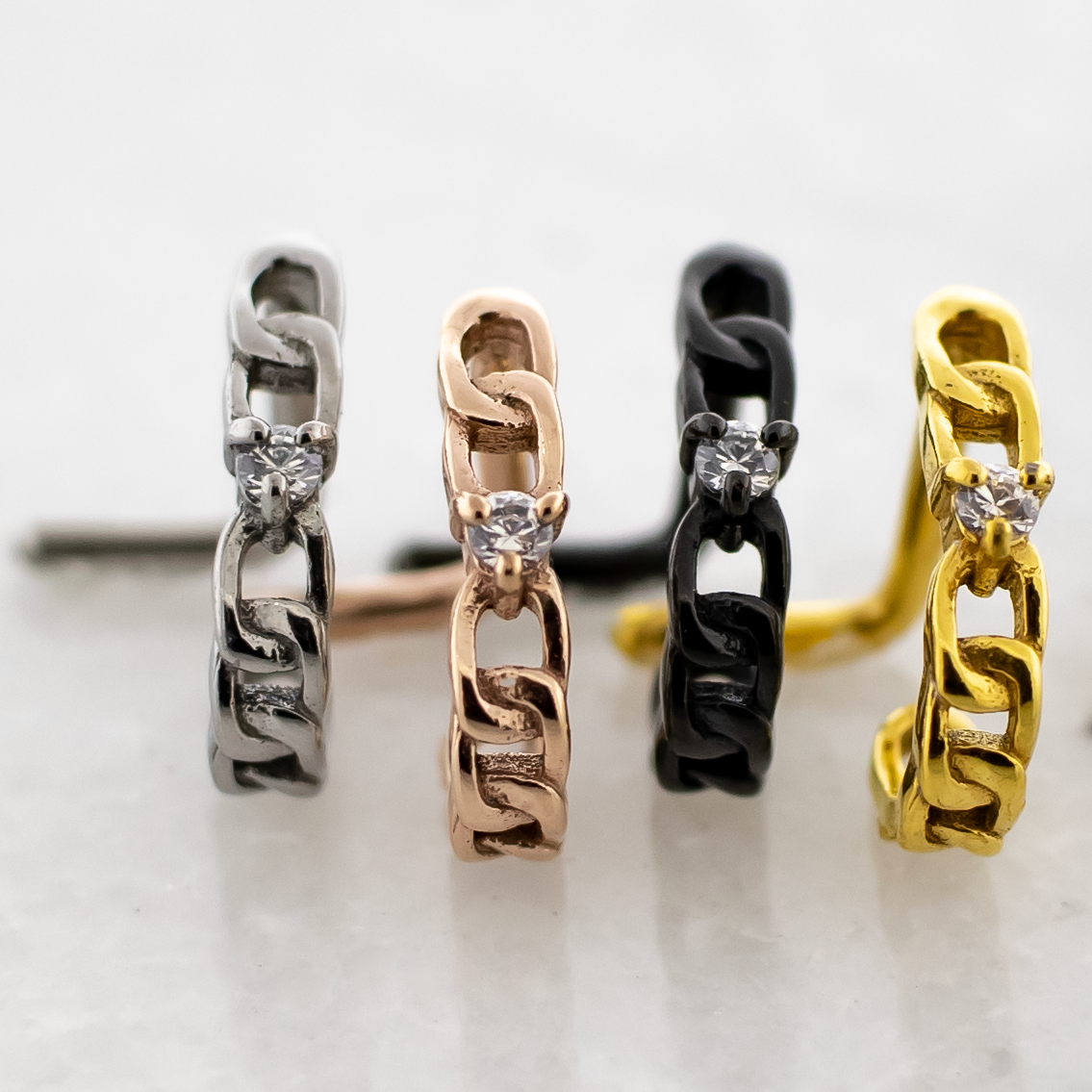 18G Chain With Gem Nose Curve | Body Jewelry | Wiccan Center