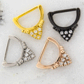 14G Nipple Clicker - V Shape Gem | Body Jewelry | Wiccan Center