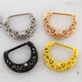 14G Nipple Clicker - Filigree with Clear Gem | Body Jewelry | Wiccan Center
