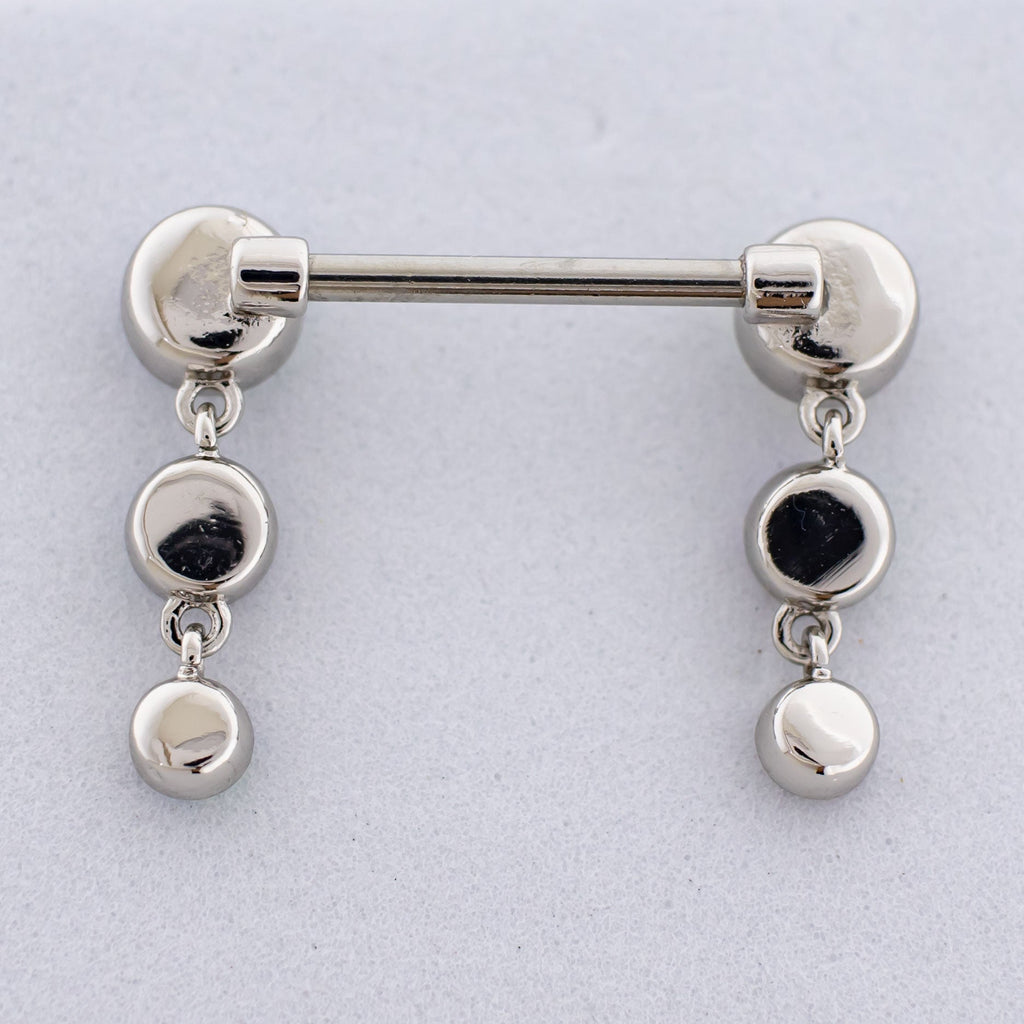 14G Triple Gem Drop Nipple Barbell | | Wiccan Center