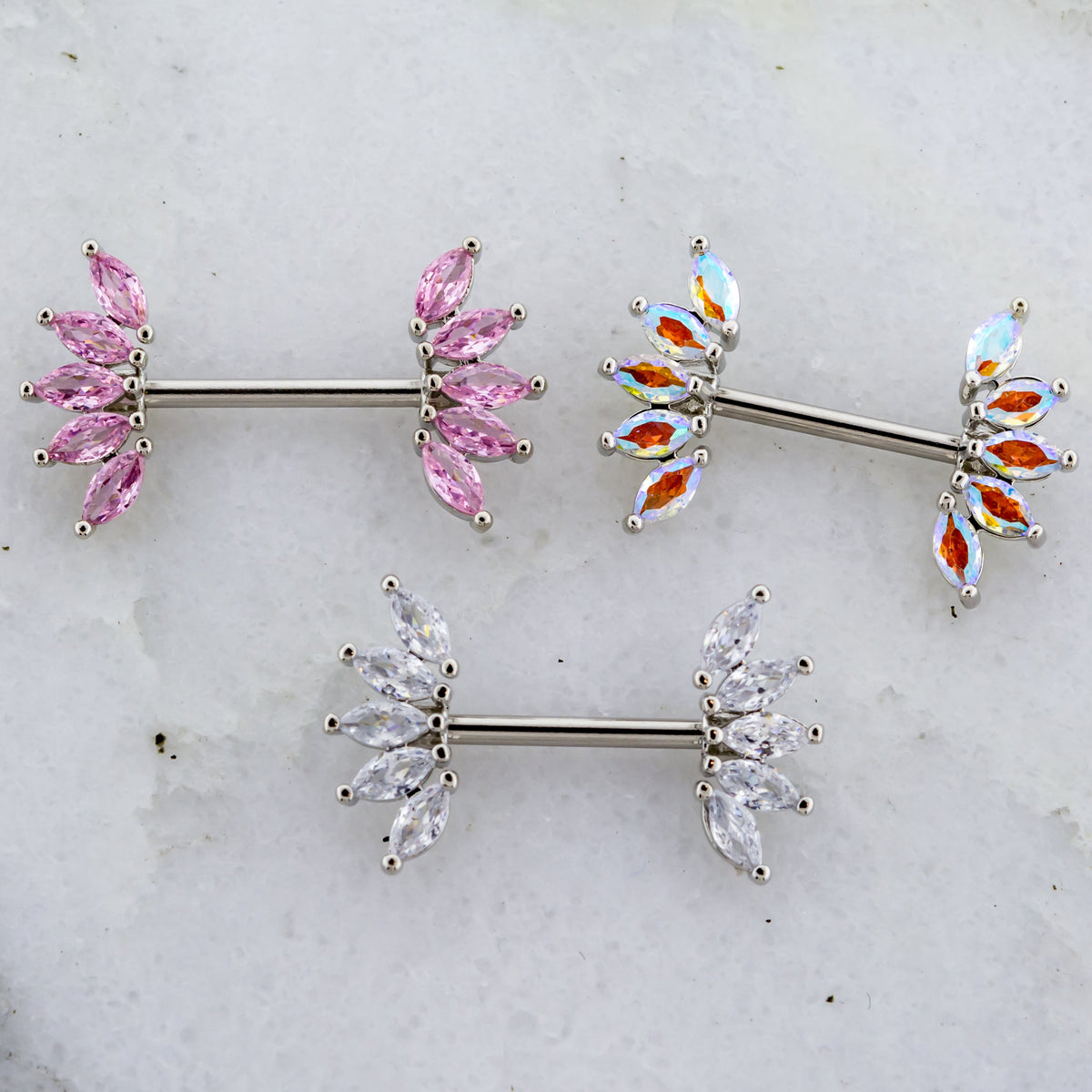 14G Marquise Gemstone Nipple Barbell | | Wiccan Center