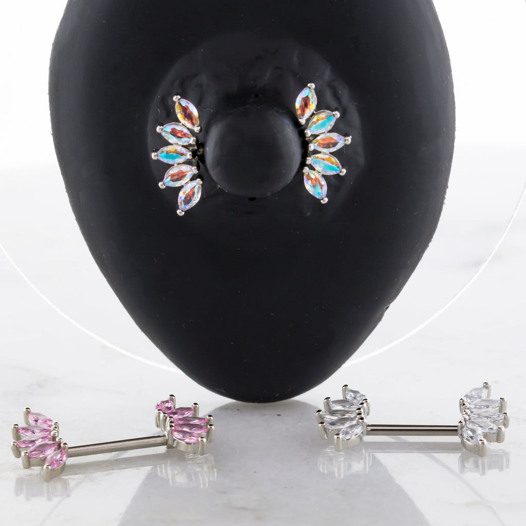 14G Marquise Gemstone Nipple Barbell | | Wiccan Center