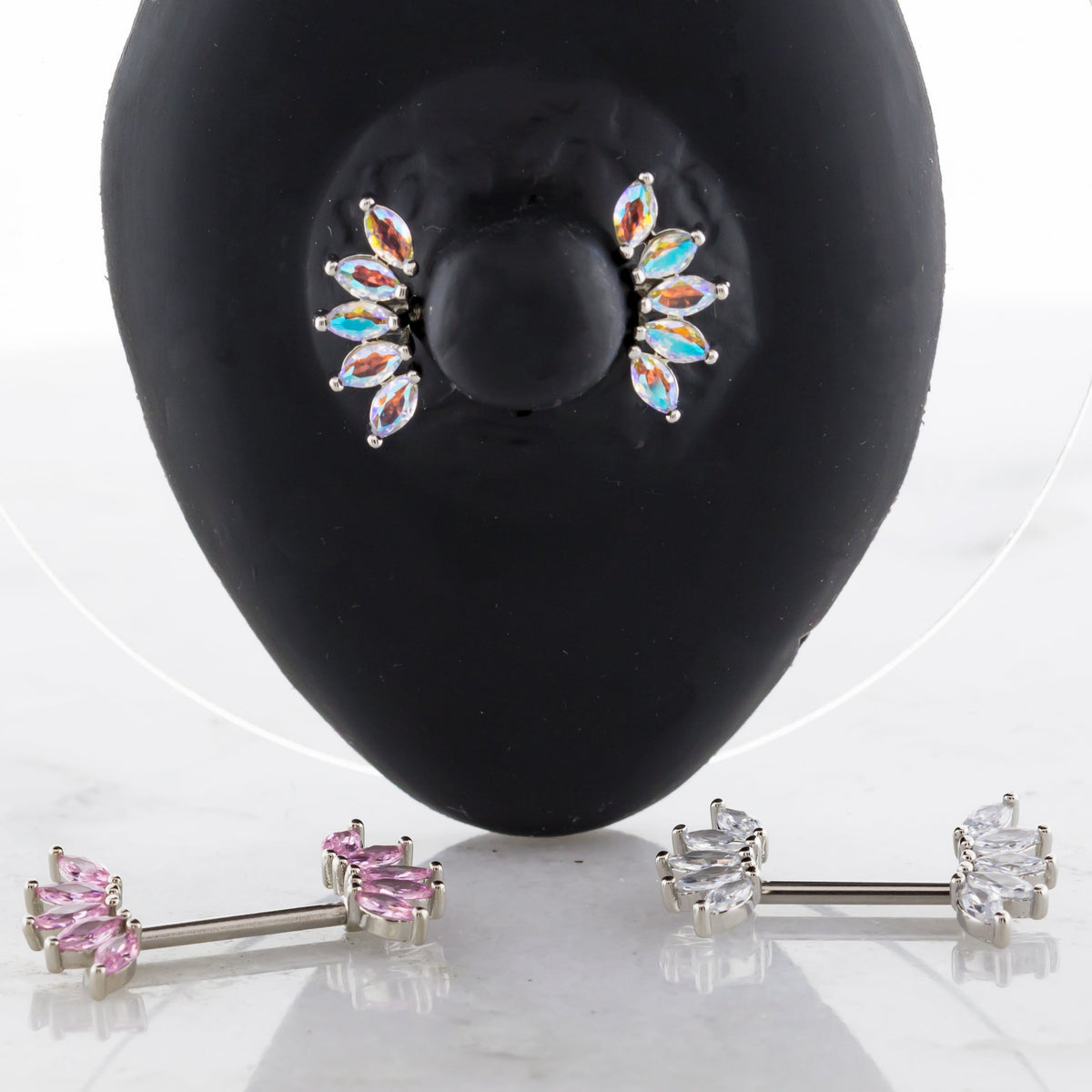 14G Marquise Gemstone Nipple Barbell | | Wiccan Center