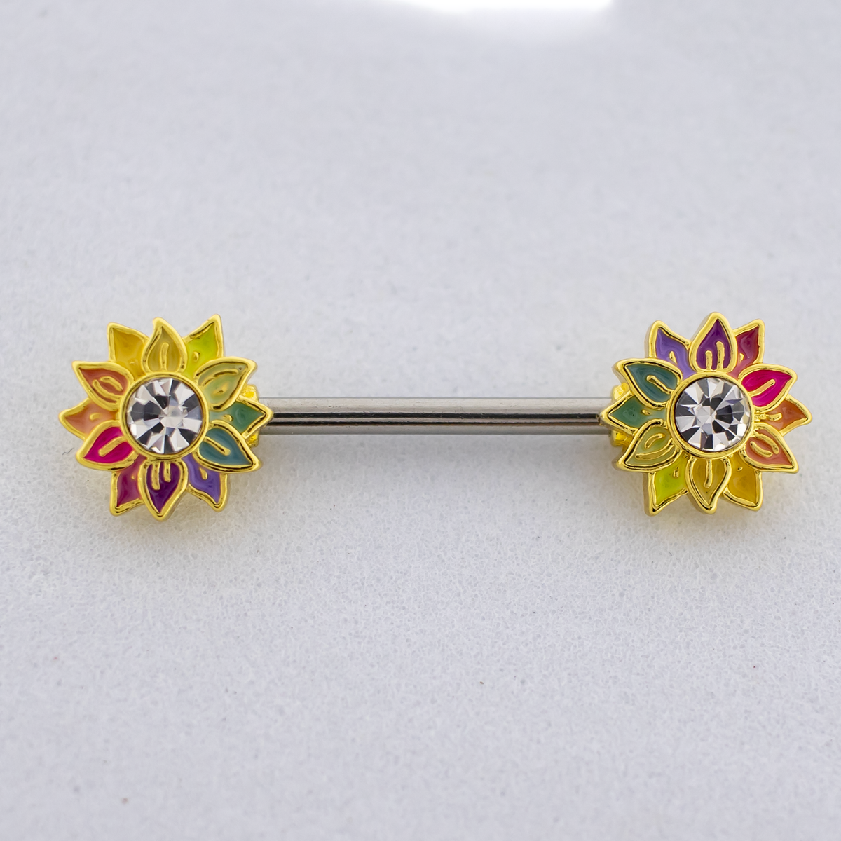 14G Sunflower Nipple Barbell | | Wiccan Center