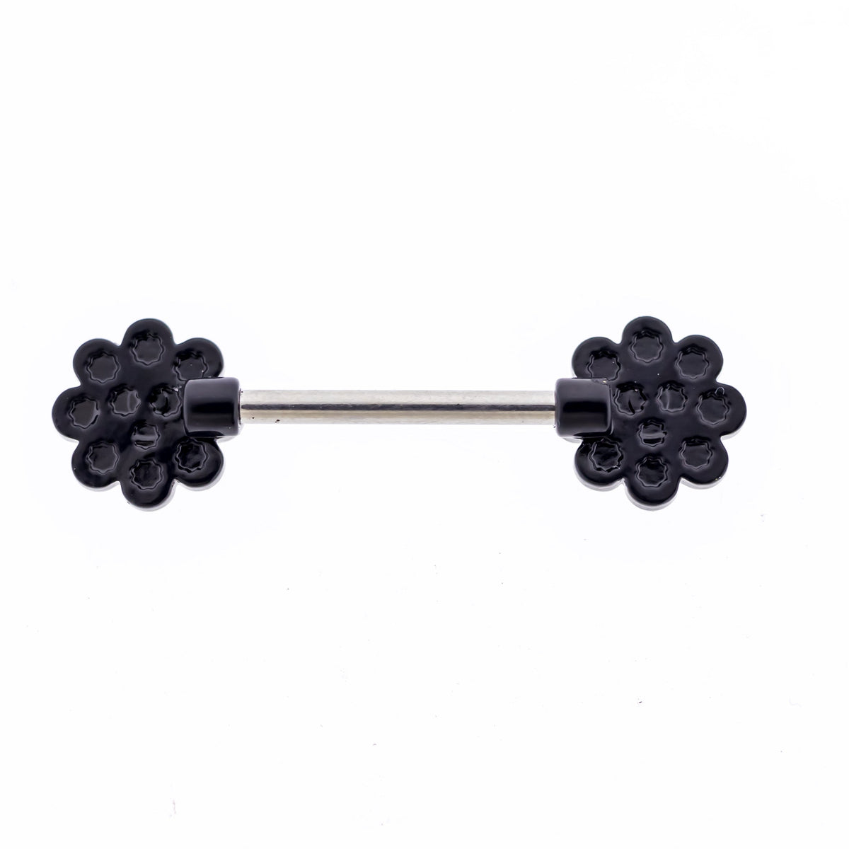 14G Nipple Barbell - Pink Glow in the Dark Flower | Body Jewelry | Wiccan Center