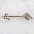 Nipple Barbell with Gem Feather | Body Jewelry | Wiccan Center