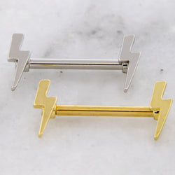 14G Lightning Bolt Nipple Barbell | | Wiccan Center