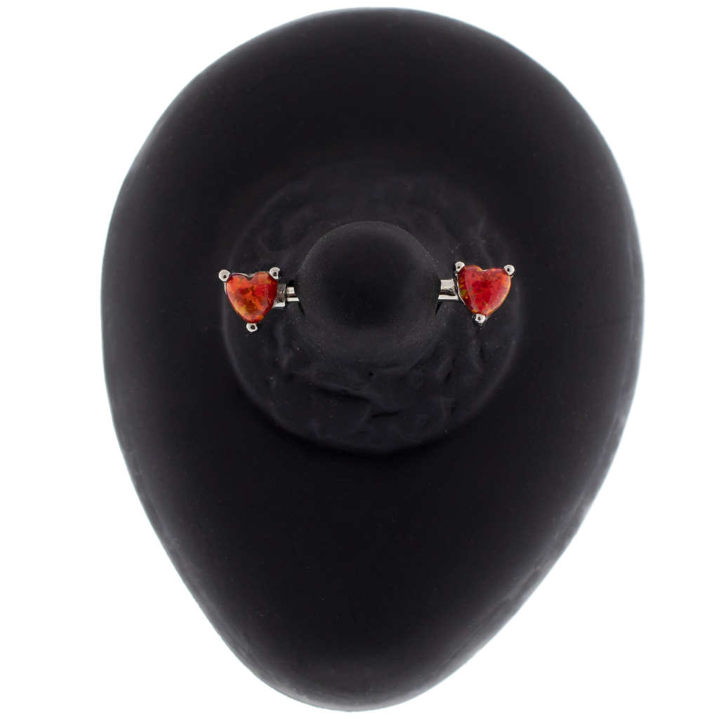14G Gem or Opal Heart Nipple Barbell | | Wiccan Center