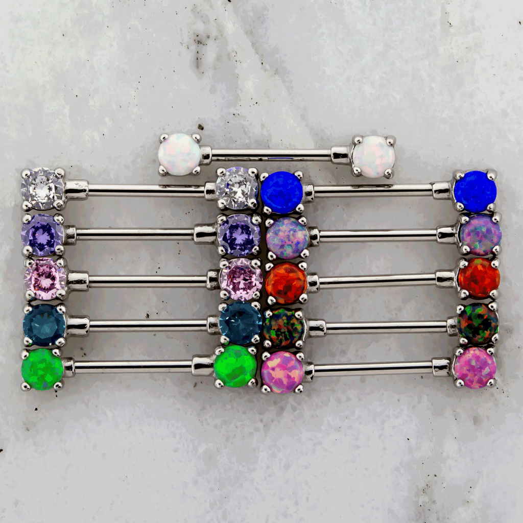 14G Gem or Opal Round Nipple Barbell | | Wiccan Center