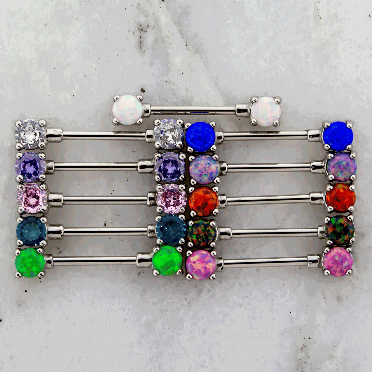 14G Gem or Opal Round Nipple Barbell | | Wiccan Center