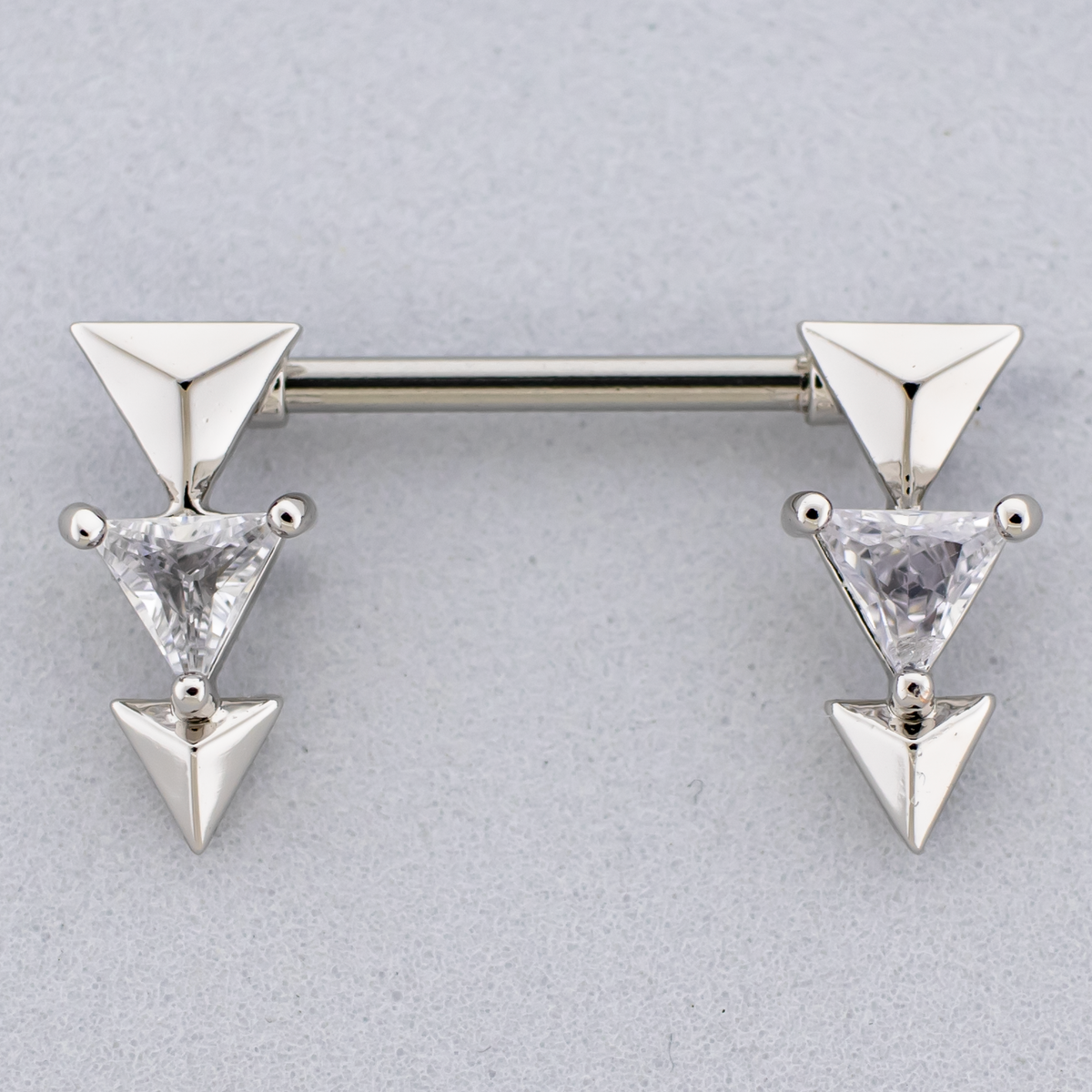 14G Triangular Trillon Gem Nipple Barbell | | Wiccan Center