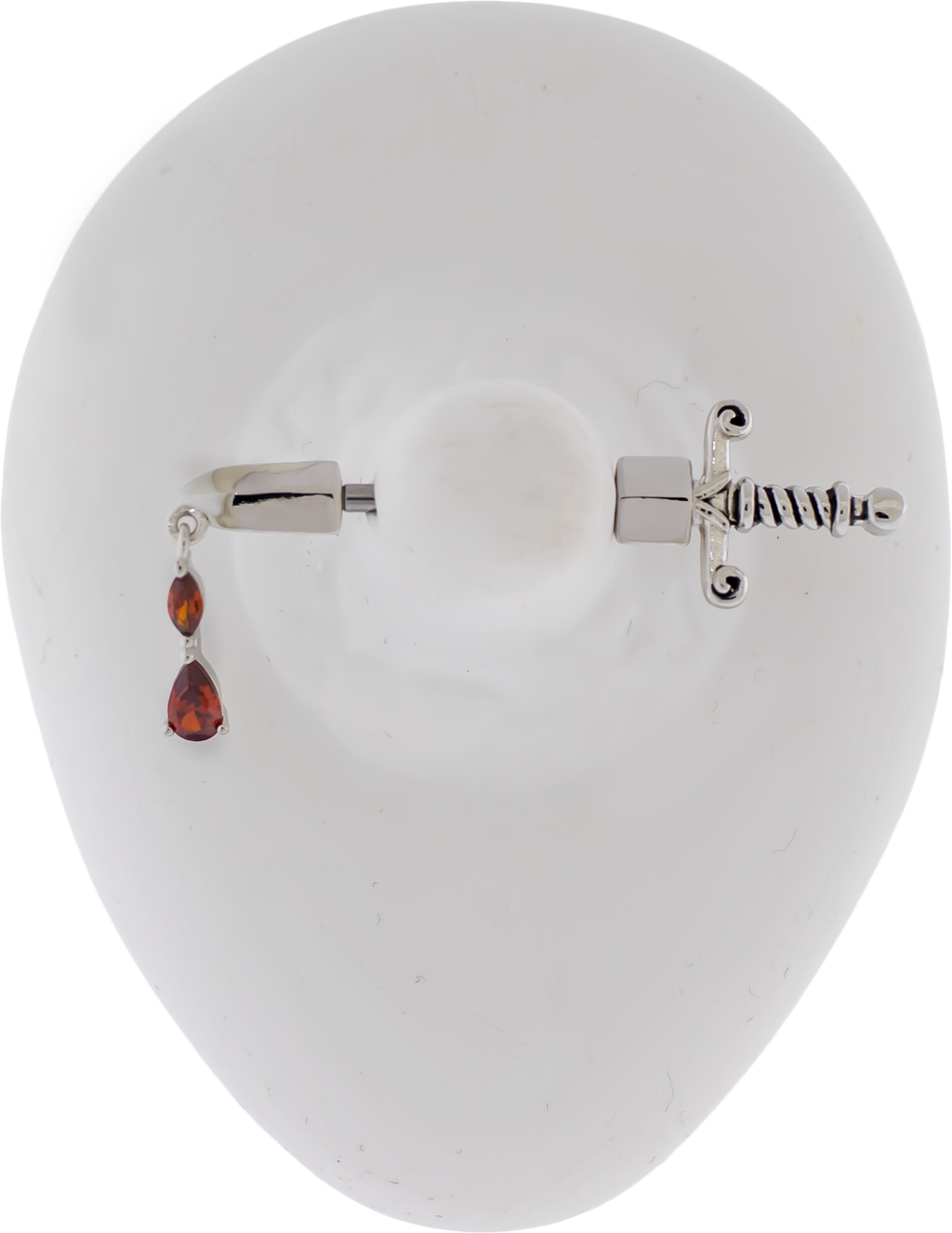14G Sword With Gem Blood Dangle Nipple Barbell | Body Jewelry | Wiccan Center