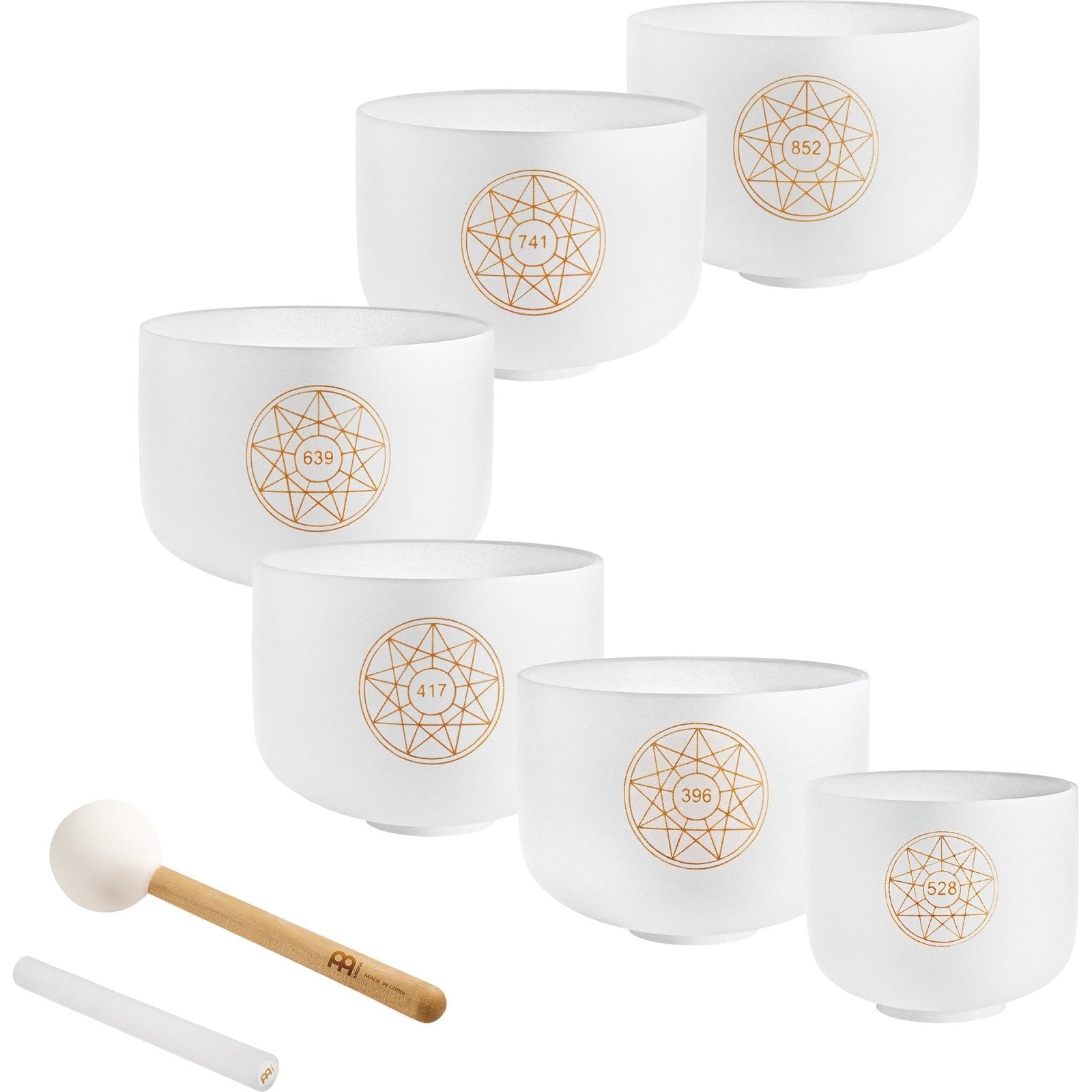 Solfeggio Crystal Singing Bowl Set (396, 417, 528, 639, 741, 852 Hz) | Solfeggio Crystal Singing Bowl Set | Wiccan Center