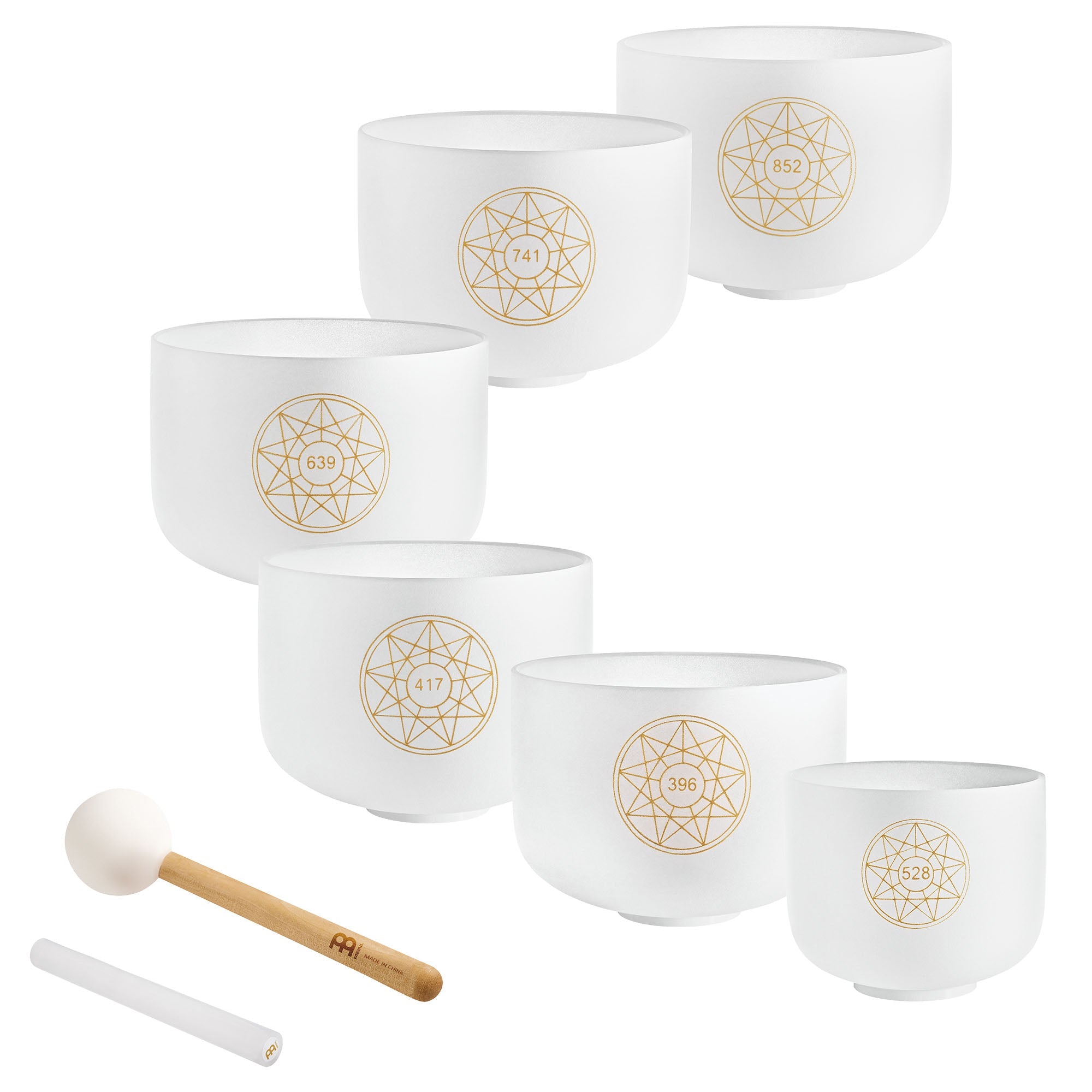 6-Piece Crystal Singing Bowl Chakra Set, Solfeggio | | Wiccan Center