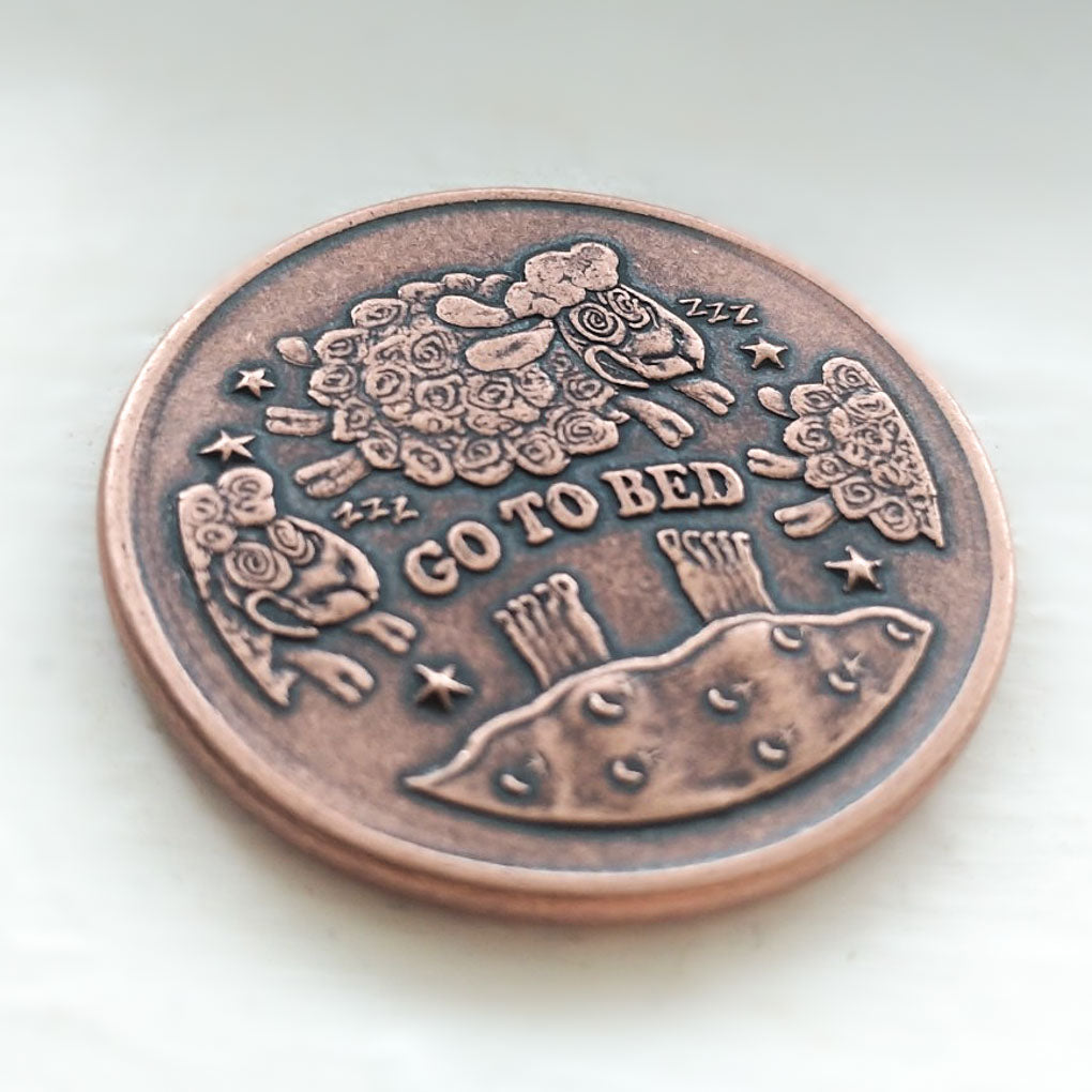 One More Episode / Go to Bed Decision Maker Coin | Artwork | Wiccan Center