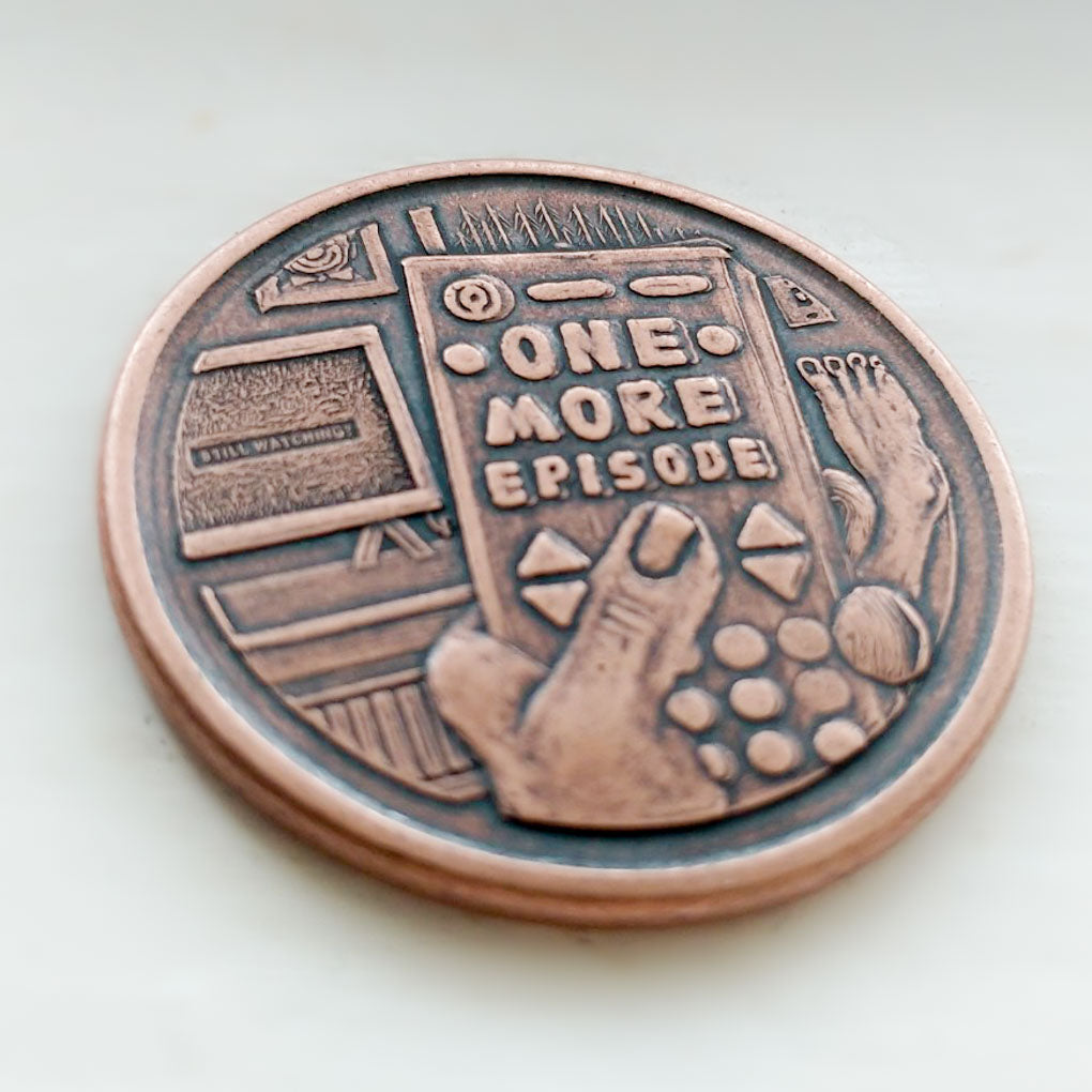 One More Episode / Go to Bed Decision Maker Coin | Artwork | Wiccan Center