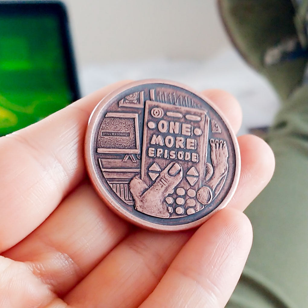 One More Episode / Go to Bed Decision Maker Coin | Artwork | Wiccan Center