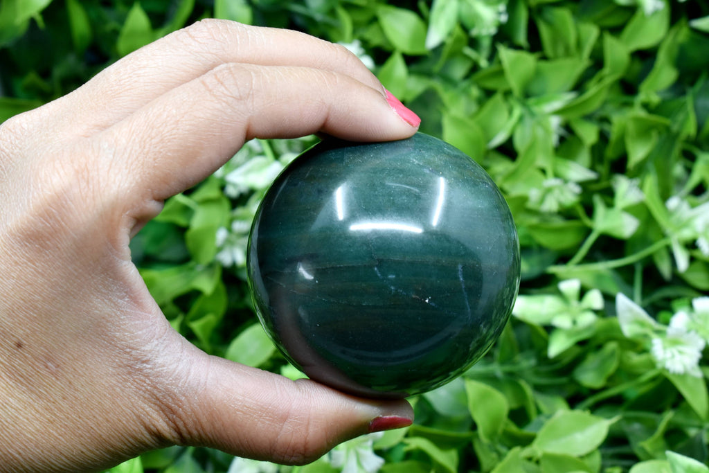 1Pc Green Jade Sphere Crystal Ball Healing Sphere.