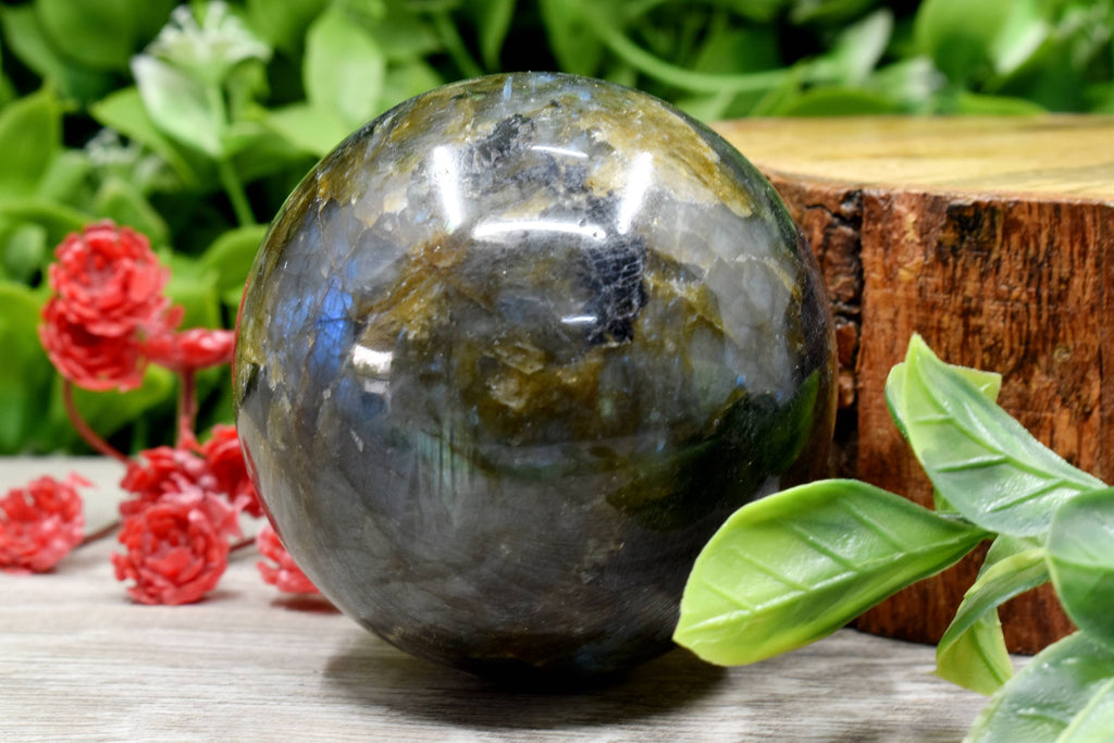 1Pc Labradorite Sphere Crystal Ball Healing Sphere | Pyramids & Spheres | Wiccan Center