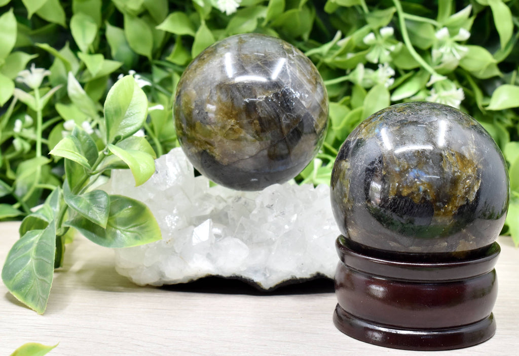 1Pc Labradorite Sphere Crystal Ball Healing Sphere | Pyramids & Spheres | Wiccan Center