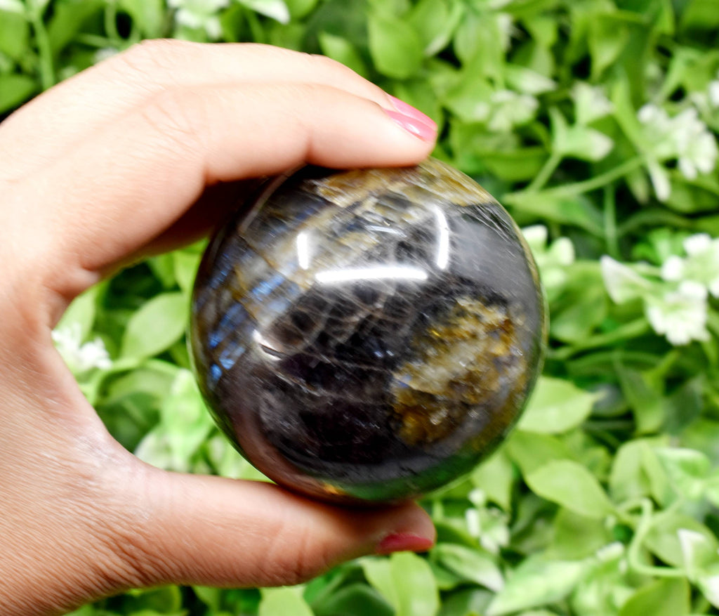 1Pc Labradorite Sphere Crystal Ball Healing Sphere | Pyramids & Spheres | Wiccan Center