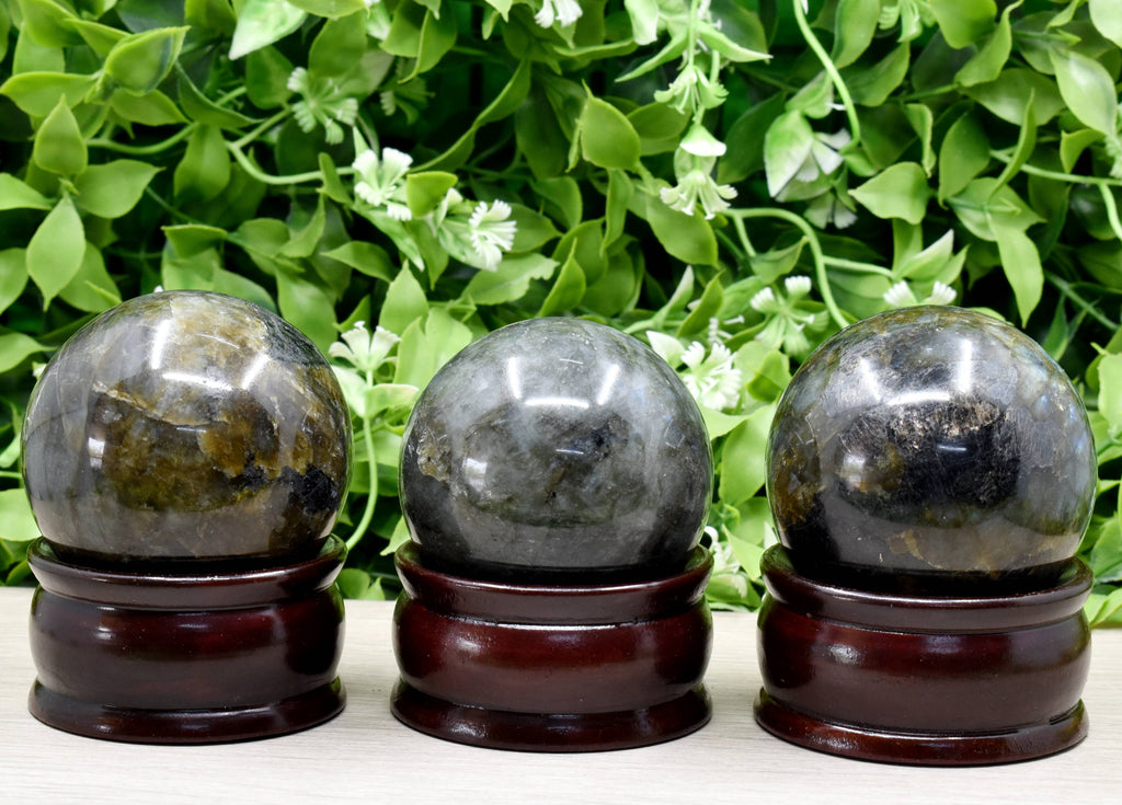 1Pc Labradorite Sphere Crystal Ball Healing Sphere | Pyramids & Spheres | Wiccan Center
