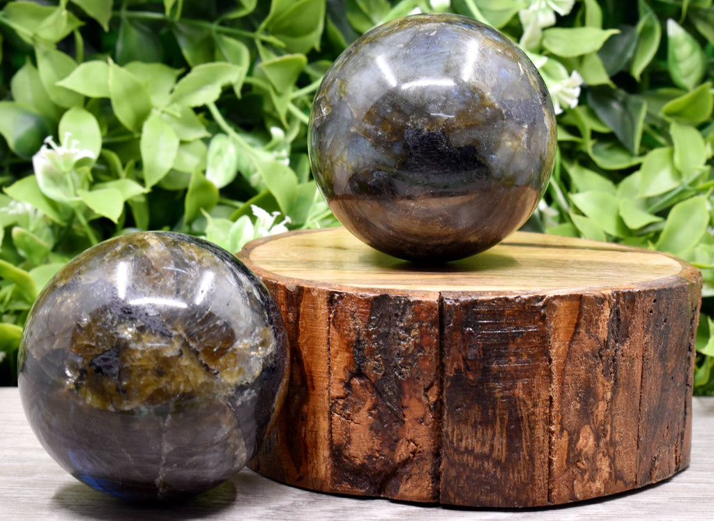 1Pc Labradorite Sphere Crystal Ball Healing Sphere | Pyramids & Spheres | Wiccan Center