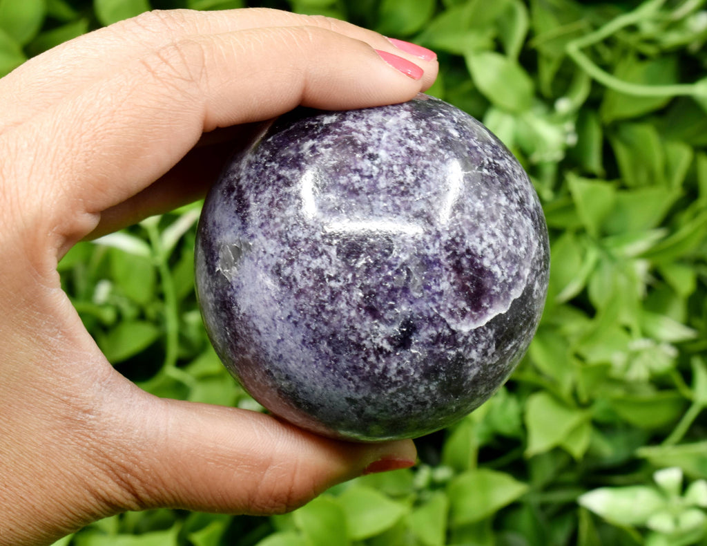 1Pc Lepidolite Sphere Crystal Ball Healing Sphere | Pyramids & Spheres | Wiccan Center