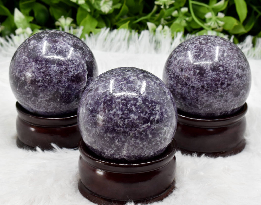1Pc Lepidolite Sphere Crystal Ball Healing Sphere | Pyramids & Spheres | Wiccan Center