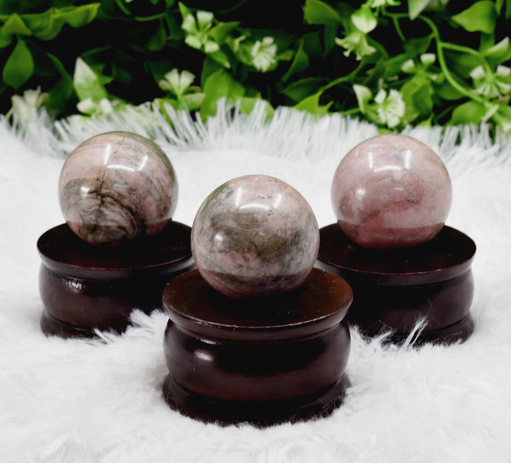 1Pc Rhodonite Sphere Crystal Ball Healing Sphere.