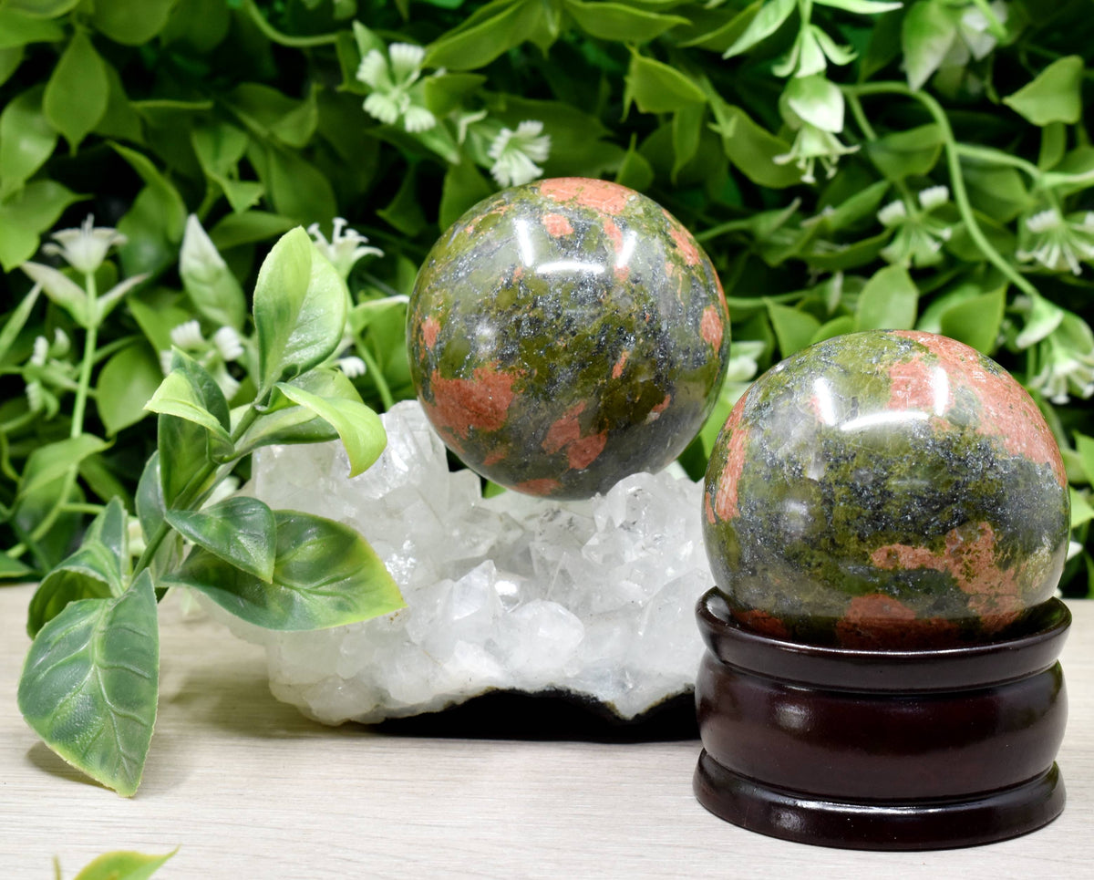 1Pc Unakite Sphere Crystal Ball Healing Sphere