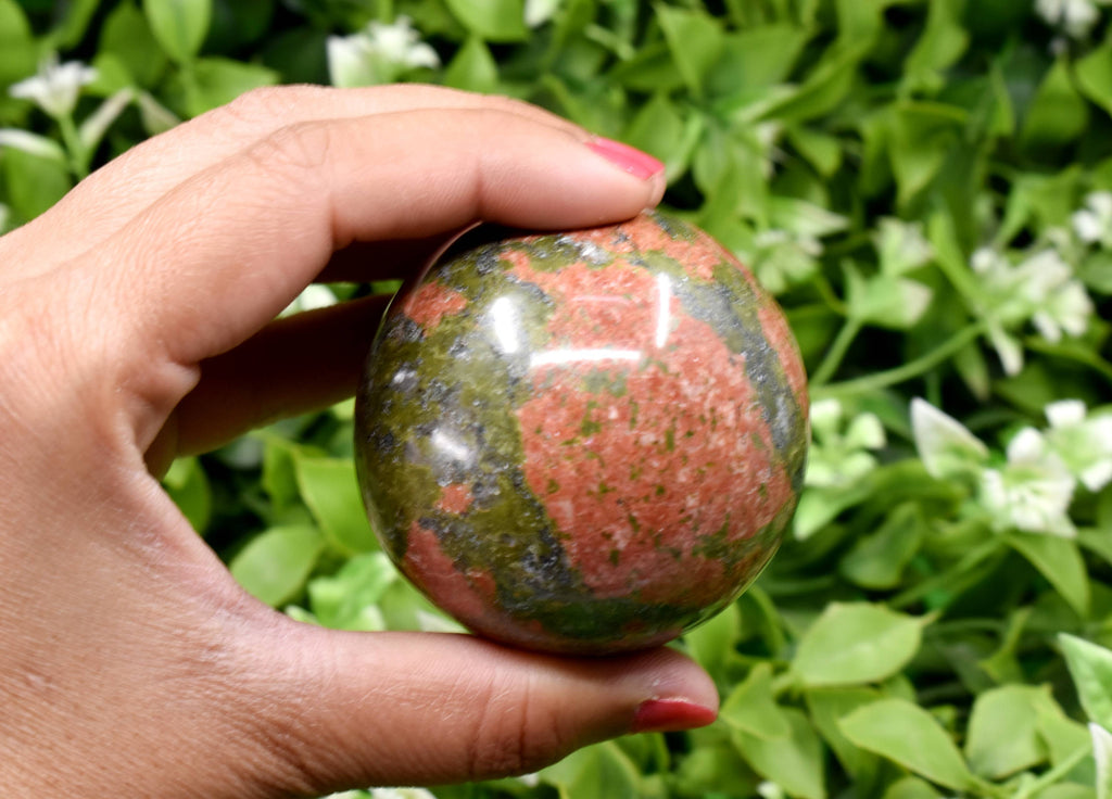 1Pc Unakite Sphere Crystal Ball Healing Sphere