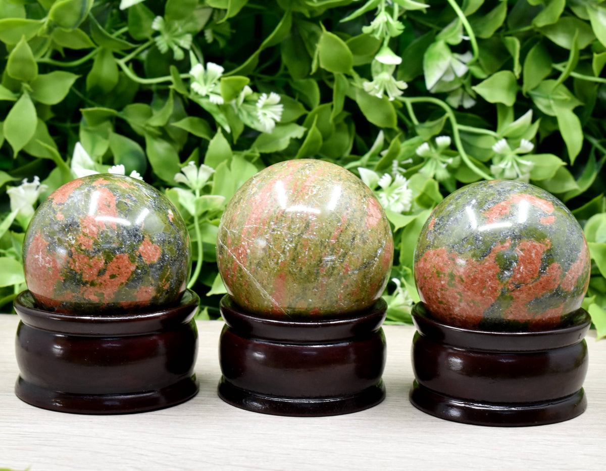 1Pc Unakite Sphere Crystal Ball Healing Sphere