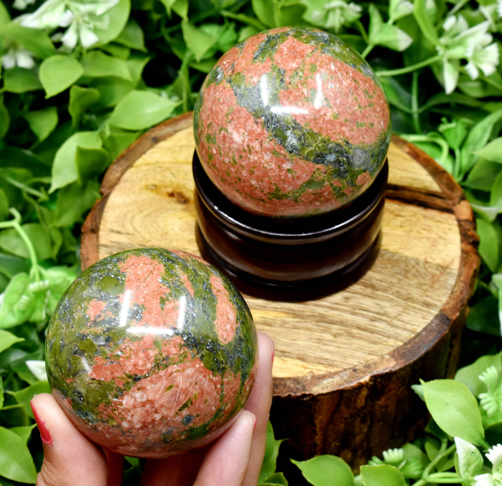 1Pc Unakite Sphere Crystal Ball Healing Sphere