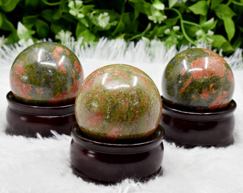 1Pc Unakite Sphere Crystal Ball Healing Sphere