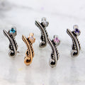 Rook Clicker - Feather and Gem 16G | Body Jewelry | Wiccan Center