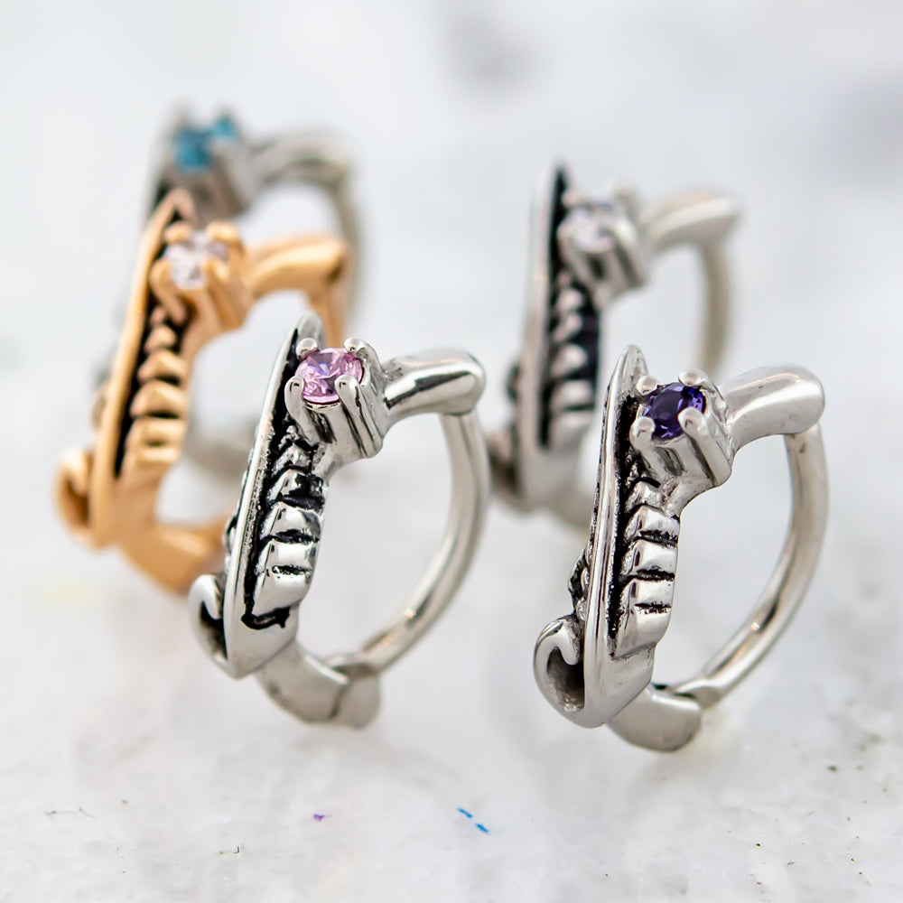 Rook Clicker - Feather and Gem 16G | Body Jewelry | Wiccan Center